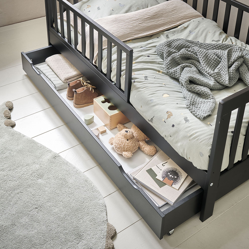 Lit enfant 2 ans et matelas Plume Gris