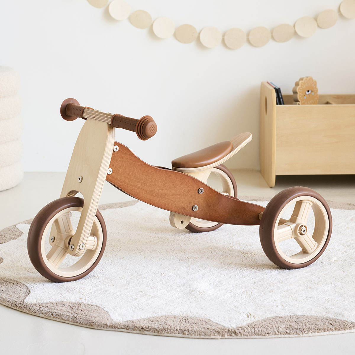 Petite Amélie - Petite Amélie | Tricycle draisienne évolutif en bois certifié FSC | Noyer | Structure robuste pour enfant