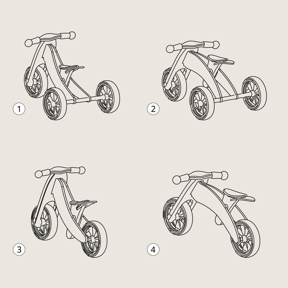 Petite Amélie | Tricycle draisienne évolutif en bois certifié FSC | Noyer | Structure robuste pour enfant (Petite Amélie) - Image 5