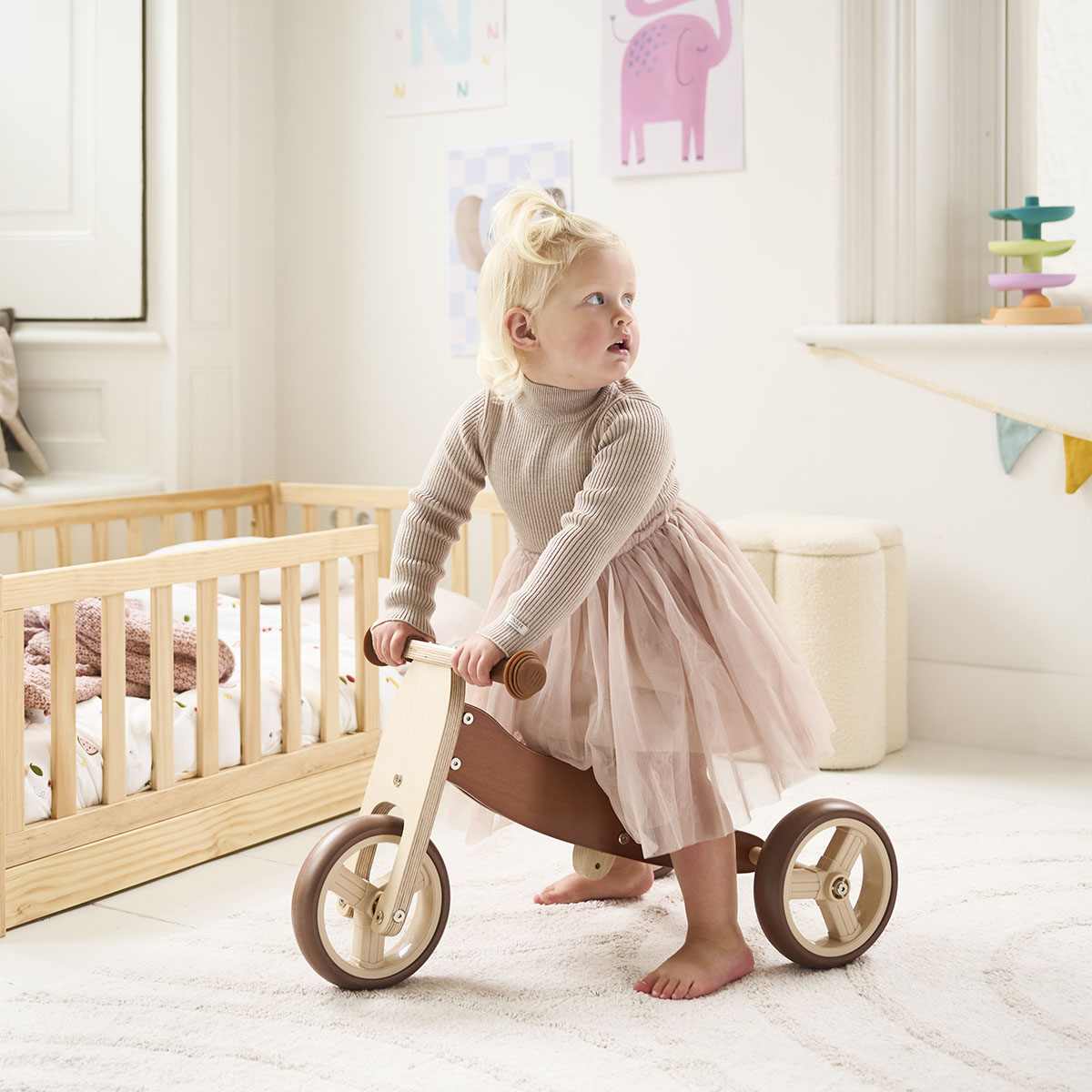 Petite Amélie | Tricycle draisienne évolutif en bois certifié FSC | Noyer | Structure robuste pour enfant (Petite Amélie) - Image 6