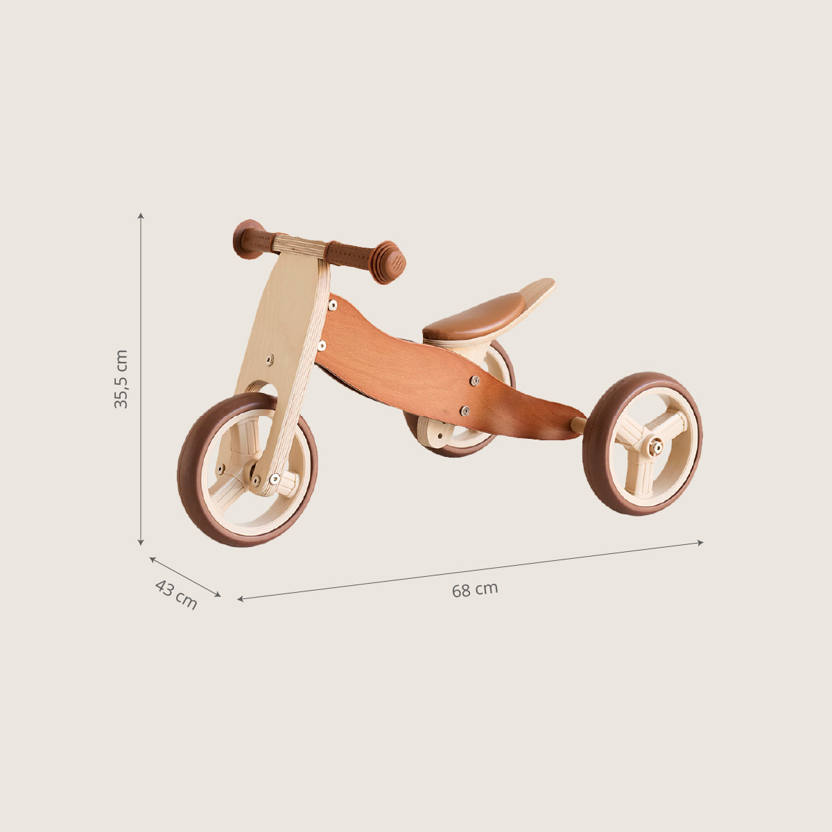 Petite Amélie | Tricycle draisienne évolutif en bois certifié FSC | Noyer | Structure robuste pour enfant (Petite Amélie) - Image 4