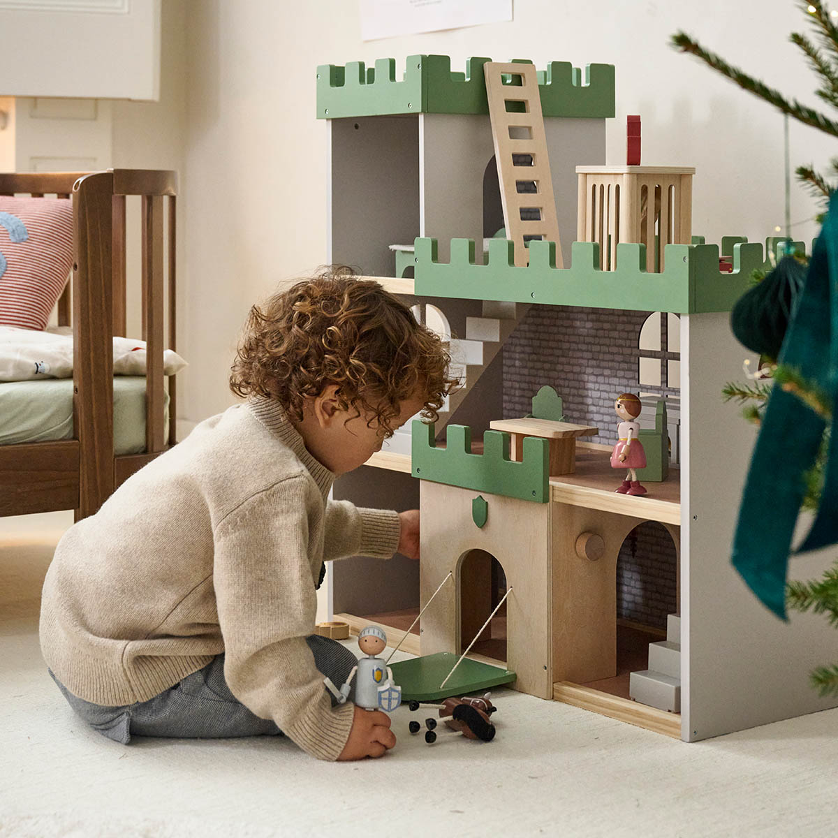 Accessoires Maison De Poupee Maison De Poupée Château AnJeey Avec Meubles - 3 étages, 6 Pièces Accessoires Maison De Poupee Maison De Poupée Château AnJeey Avec Meubles - 3 étages, 6 Pièces