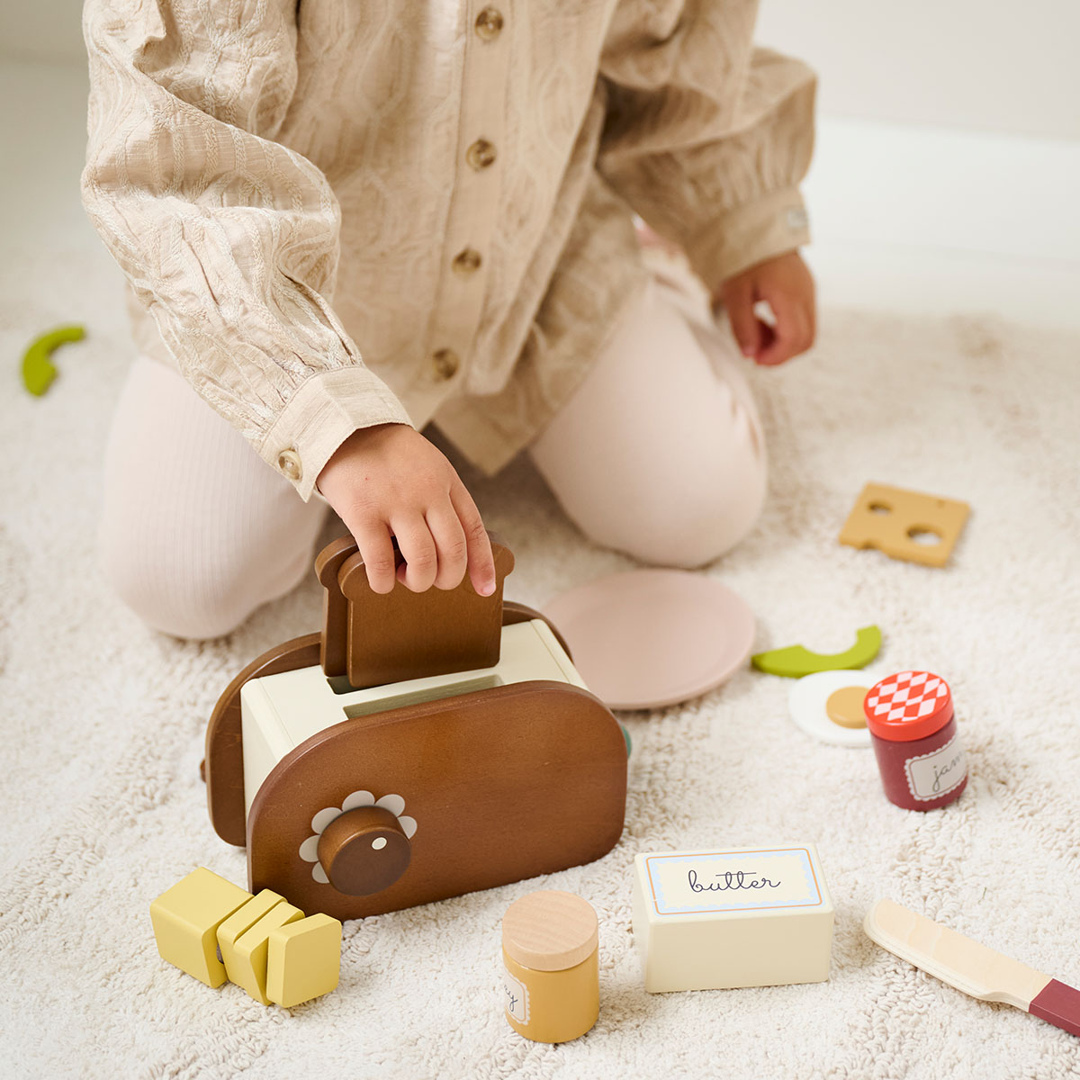 Jouet de cuisine - Grille-Pain Toasteur en Bois pour Enfants