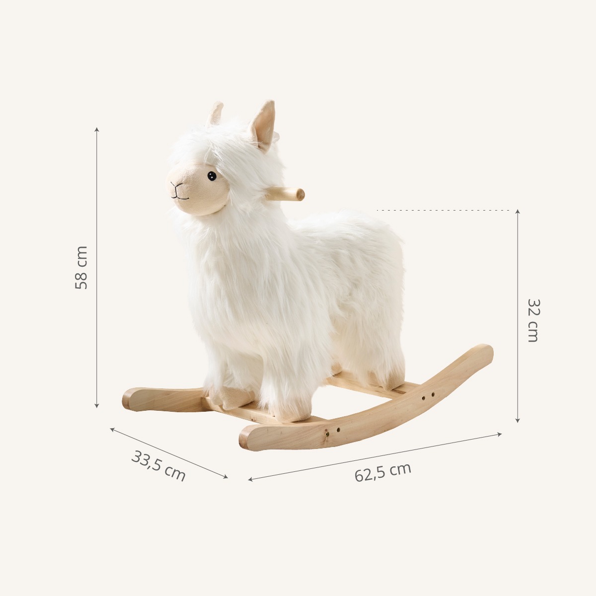 Petite Amélie | Jouet à bascule | Alpaga | Jouet en bois pour enfant | Peluche à bascule pour stimuler la motricité | Couleur discrète (Petite Amélie) - Image 3
