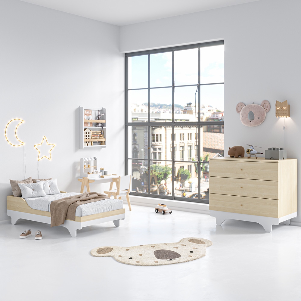 Transformation de la chambre bébé évolution en chambre enfant lit Playwood Petite Amélie