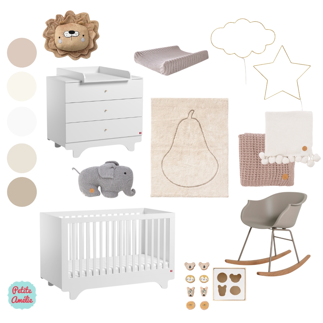 Chambre bébé garçon bois blanc koala thème jungle par Petite Amélie